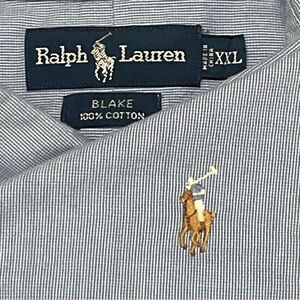 Polo Ralph Lauren Men’s XXL Long Sleeve Button Up Dress Shirt Blue Blake Preppy